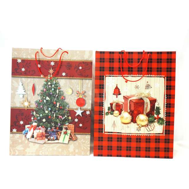 Borsa carta xxl h.56x42x14cm. c/glitter dis.natale ass - Principale