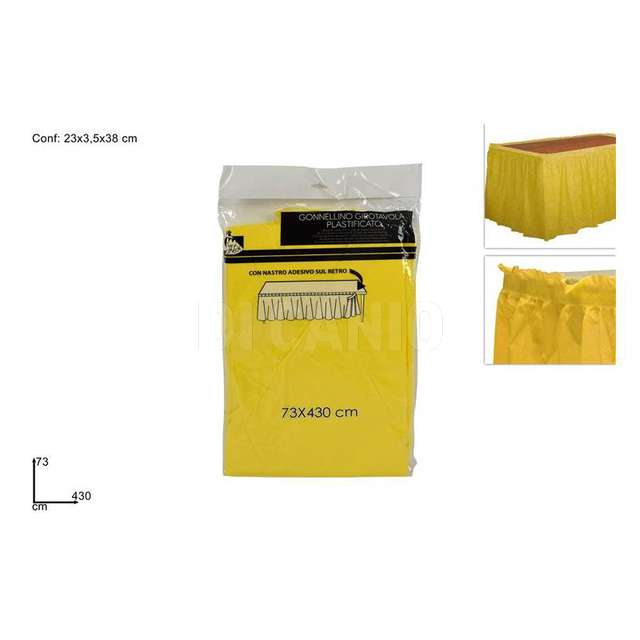 Copritavolo plastificato cm.73x430 giallo - Principale