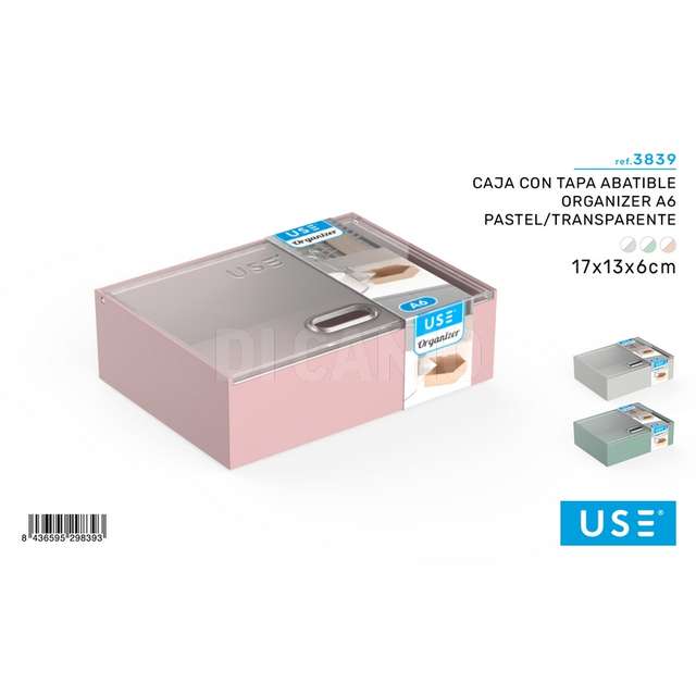 Scatola con coperchio organizer a6 trasparente - Principale