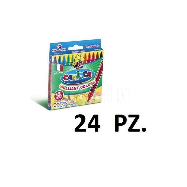 Scatola 24pz pastelli cera carioca - Principale