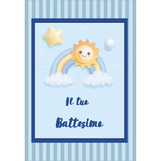 Bigliettino augurale laminato battesimobimbo - Principale