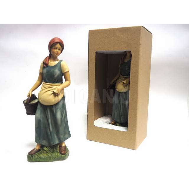 Donna con secchio h.25cm. creare - Principale