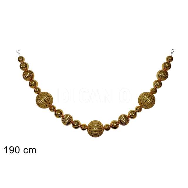 Ghirlanda 23 palline 190 cm. oro - Principale