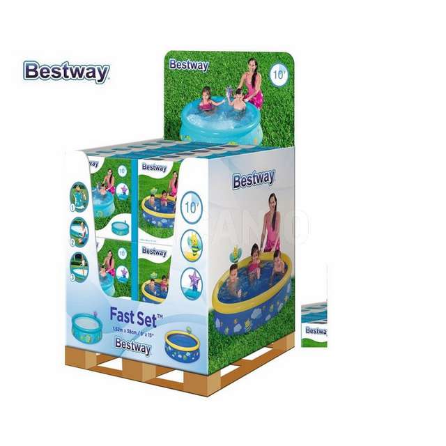 La mia prima piscina fast set cm. 152x38 colori assortiti con spruzzo bestway - Principale