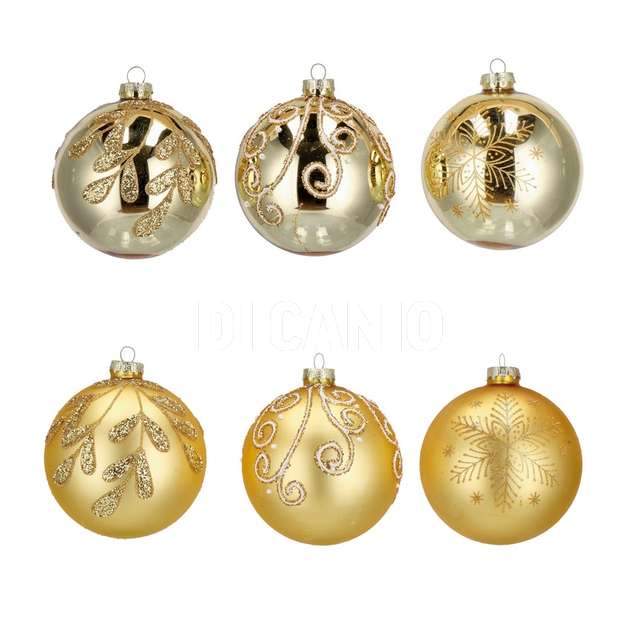 Pallina natale vetro oro dm.10 - Principale