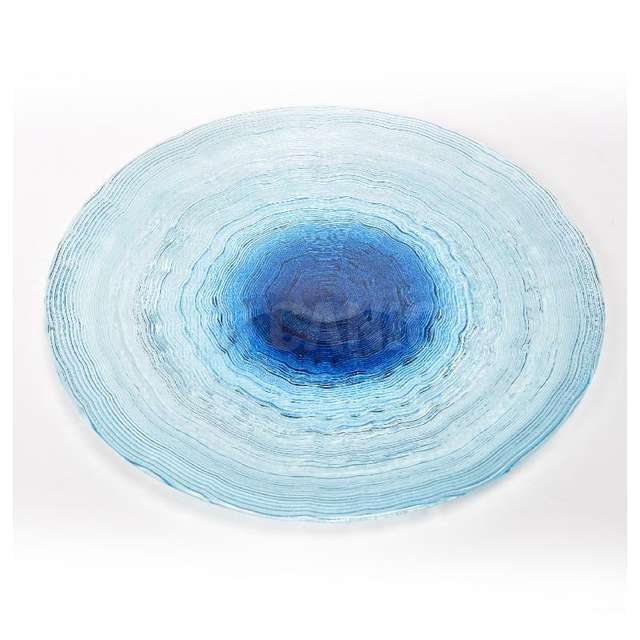 Sottopiatto tondo in vetro onda cm.33x2.5 colore blu - Principale