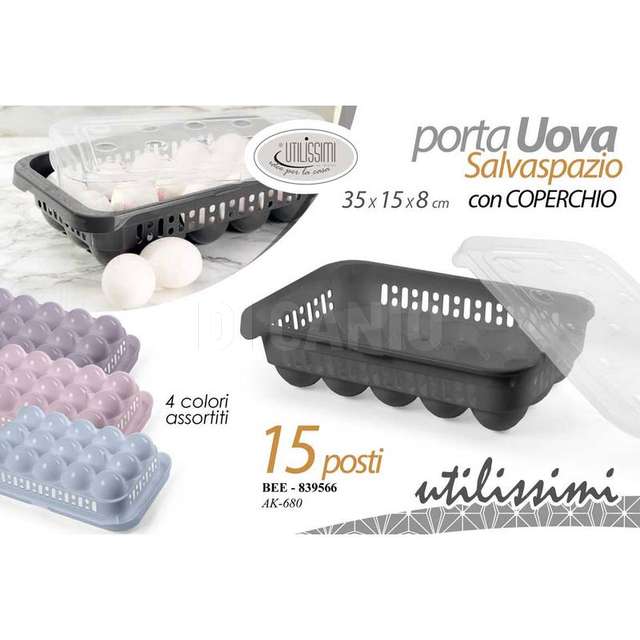Portauova con coperchio 15pz 29x18x8cm - Principale