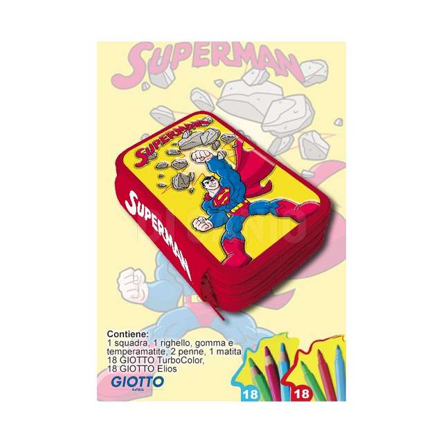 Astuccio 3 cerniere m.2 superman 18 turbocolor giotto+disney - Principale
