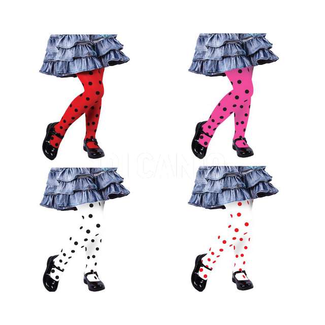 Calze bambina pois 3 colori assortiti - Principale