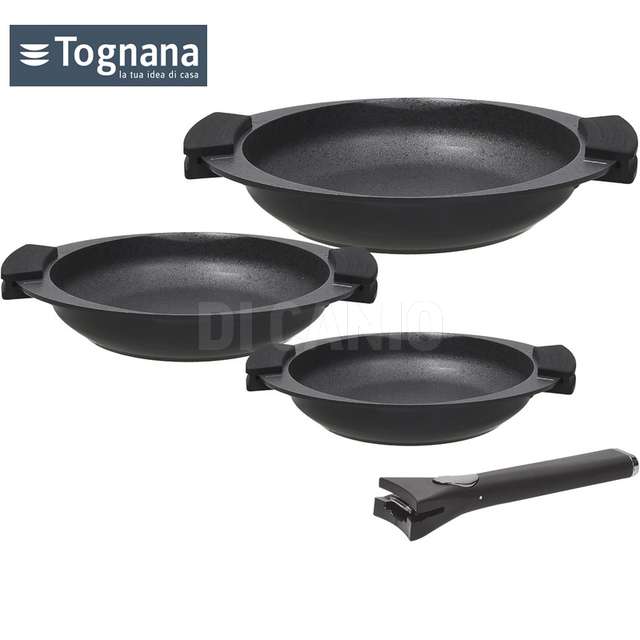 Padella pressofusa pietra induzione 2 msilicone cm.32 salvaspazio - Principale