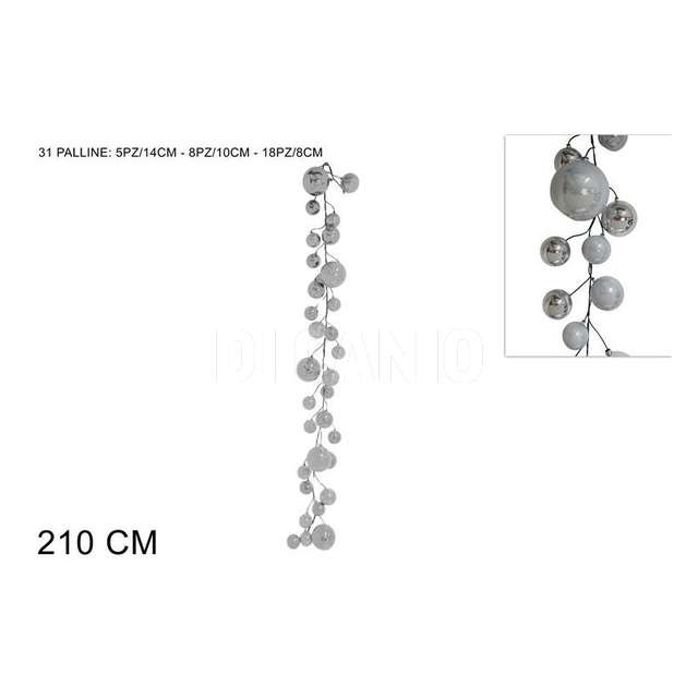 Ghirlanda 31 palline 210 cm. silver - Principale
