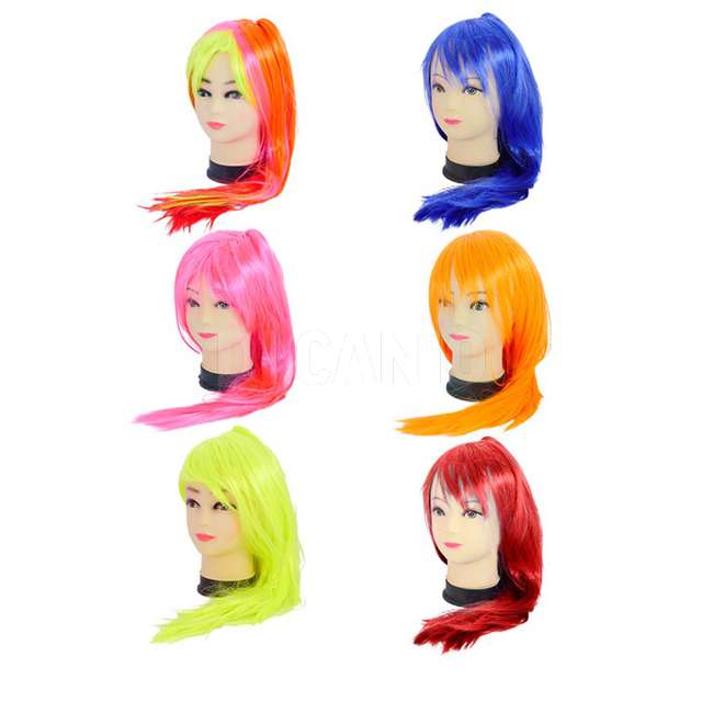 Parrucca lunga 6 colori assortiti - Principale