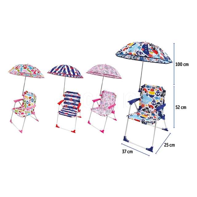 Sedia con ombellino bimbo 37x25x52cm 4ass - Principale