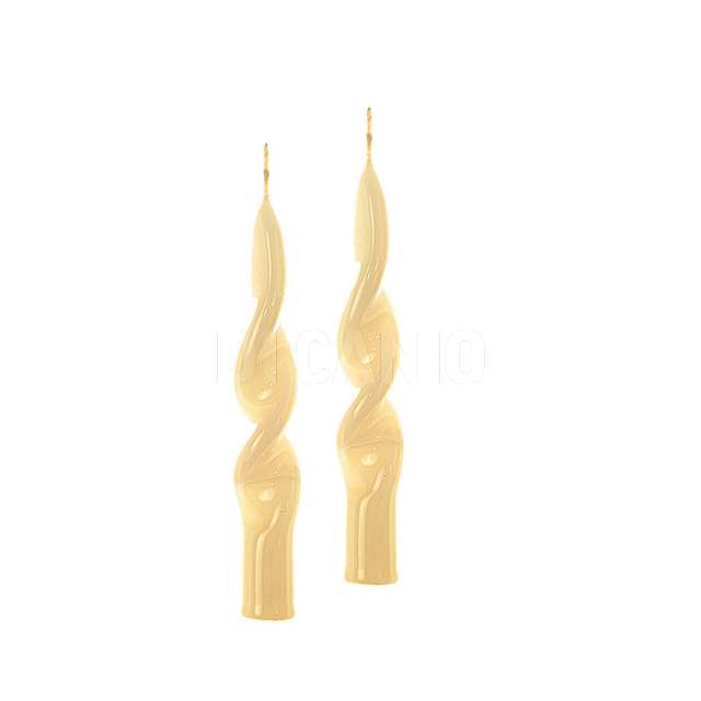 Set 2 candele fiamma lucid h cm 14 x d 2 colore avorio espositore regalo - Principale