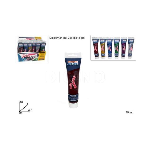 Colla liquida glitter in display 75ml 6col art. gp5843? due esse - Principale