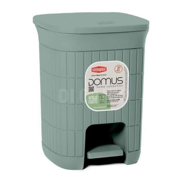 Pattumiera da bagno domus lt.6 green tea stefanplast - Principale