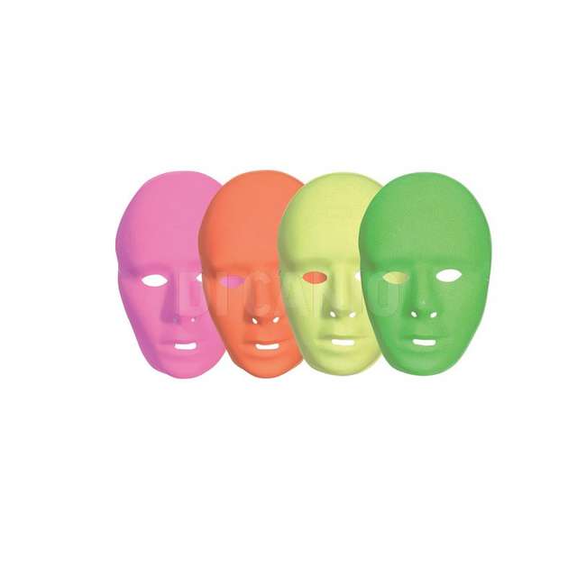 Maschere viso neon col ass fiori 21081 - Principale