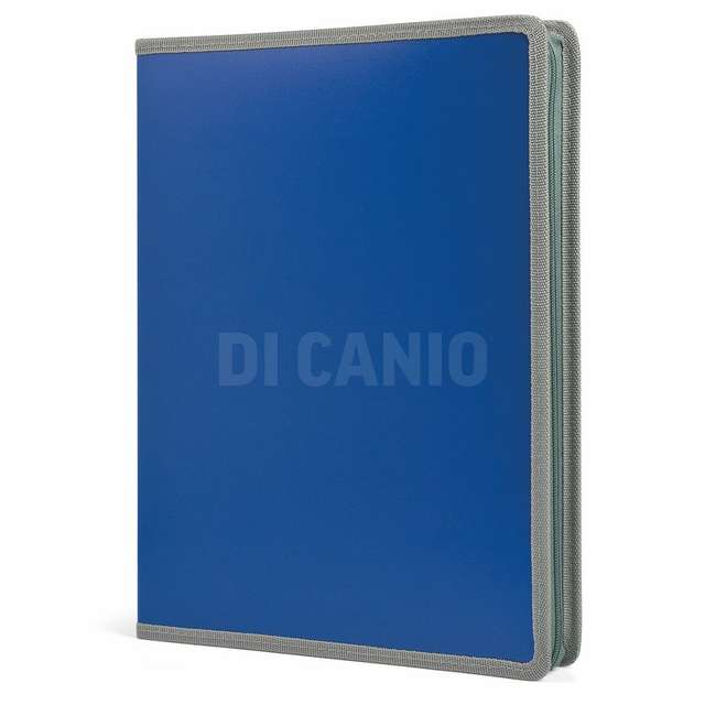 Porta blocco plastica con anelli e cerniera blu - Principale