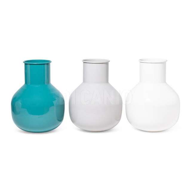 Vaso in metallo cm.21.5x21.5x30 colori assortiti - Principale