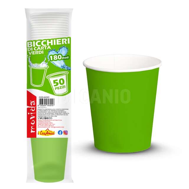 Conf 50 bicchiere acqua bio 180 cl verde - Principale