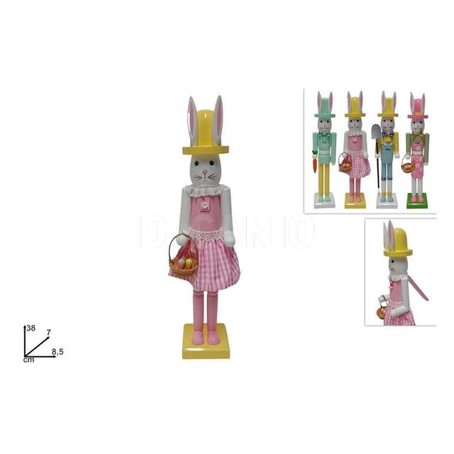 Coniglio schiaccianoci cm.38 4 assortito - Principale