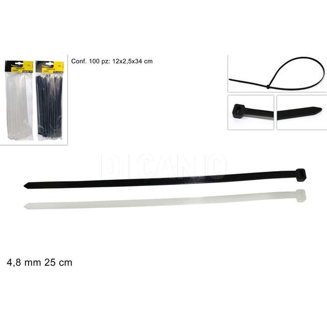 Fascette 4.8mmx25cm 100pz 2 colori - Principale