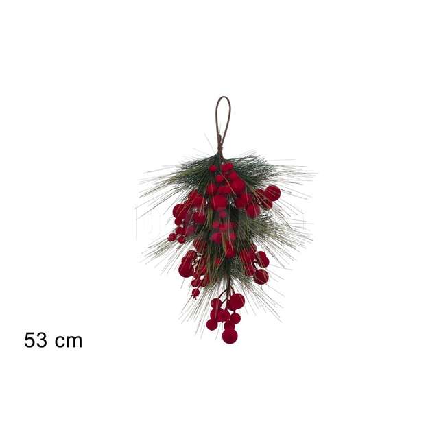 Fascina 53cm c bacche effetto velluto bordeaux - Principale