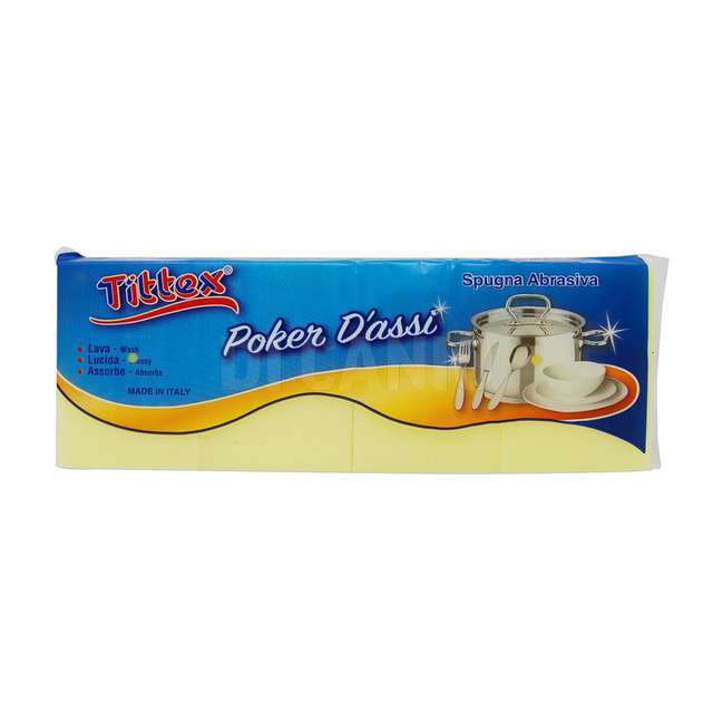 Set 4 spugne poker d assi 15,5x9x3,8 tittex - Principale
