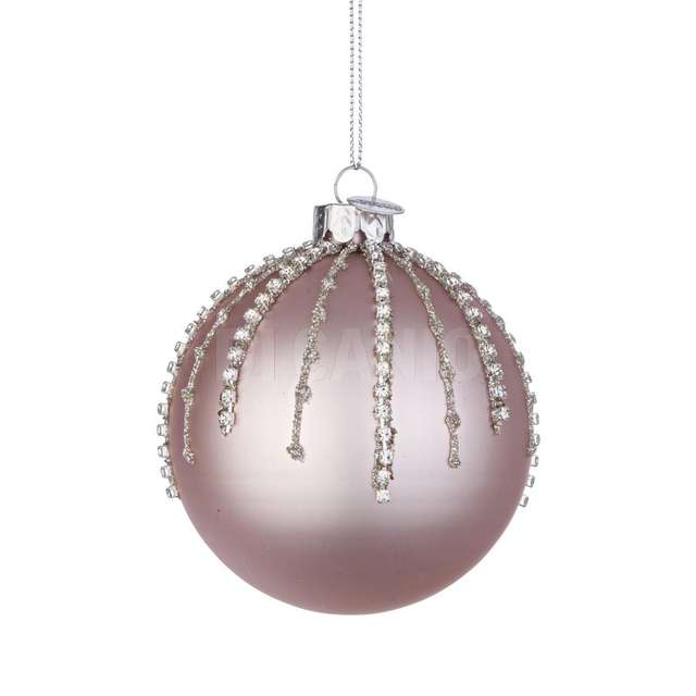 Sfera vt firework rosa d80 vetro e medaglietta dm.8 - Principale