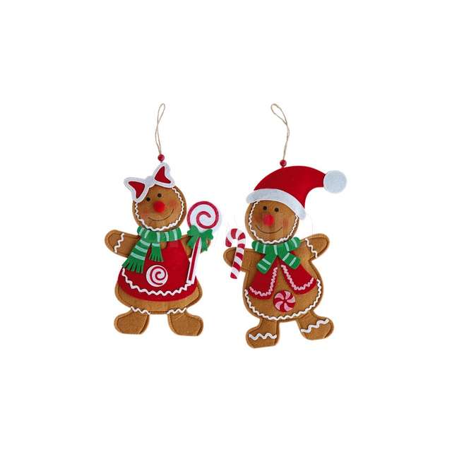 Decorazione appendino tnt omino 2ass natale cm20x30 - Principale