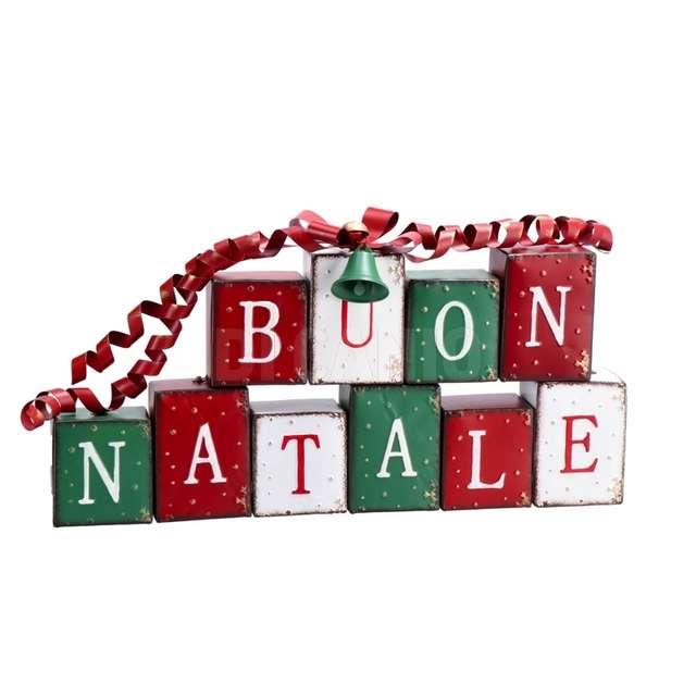 Decorazione ferro buon natale cm64,5x6,5 - Principale
