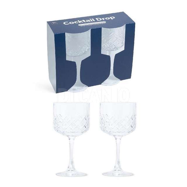 Set 2 bicchieri calici cocktail 500mlin vetro 10x8.5xh.19.8 cm in scatola re. - Principale