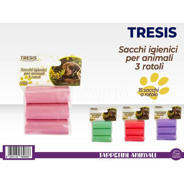 3 roll sacchetti 15 buste animali - Principale