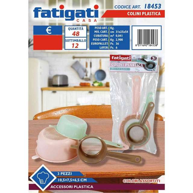 Colini plast.3 pz.d 10,5/7,5/6,5 cm - Principale
