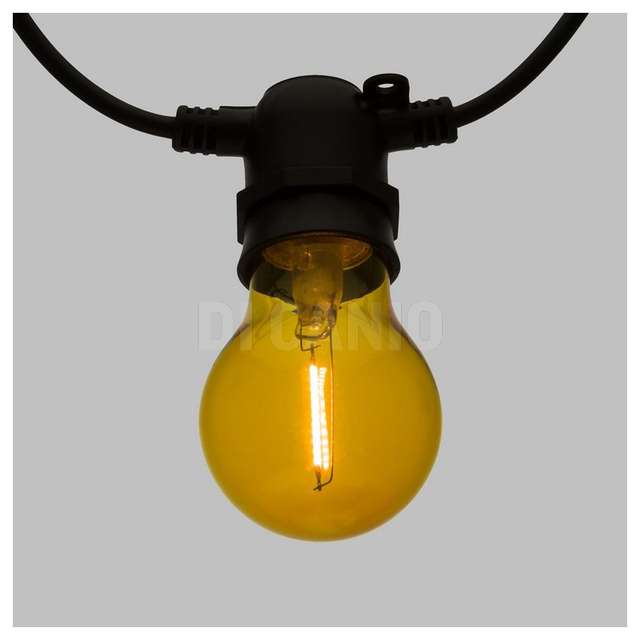 Catena party light 10 lamp e27 goccia a60 led multi dm.60mm prol. luce fissa 36v - Principale