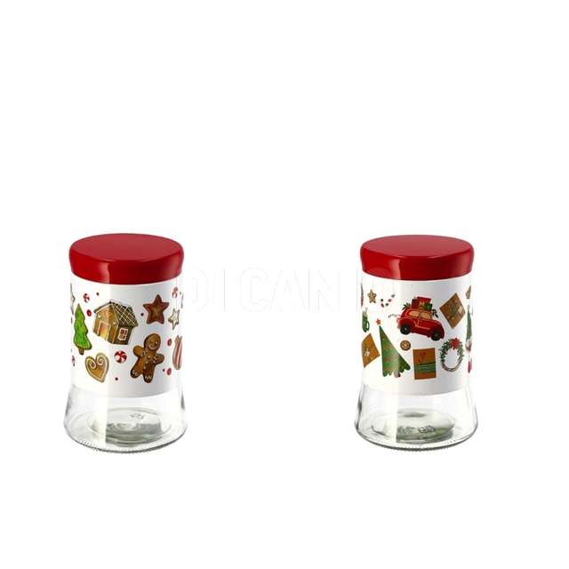 Barattolo vetro e alluminio 2 ass. natale d12xh18 - Principale