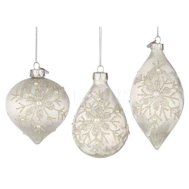 Pendaglio vetro camilla bianco 3 assortimenti - Principale
