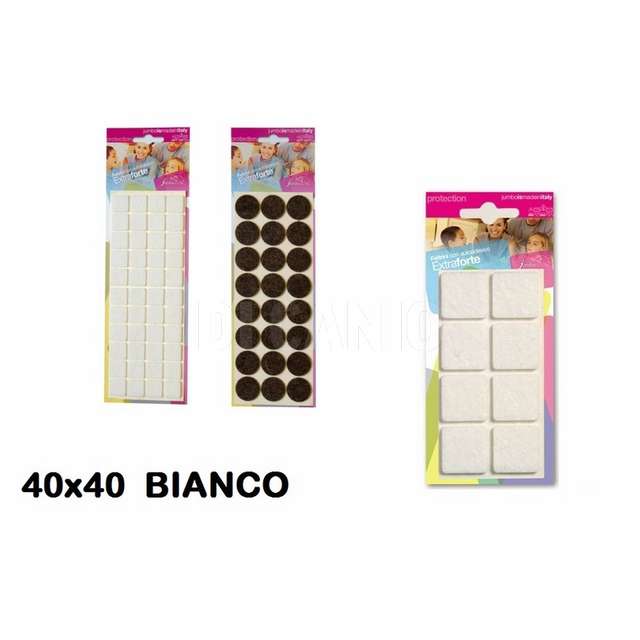 Feltrini autoadesivi bl. maxi 40x40 bianco jumbo - Principale