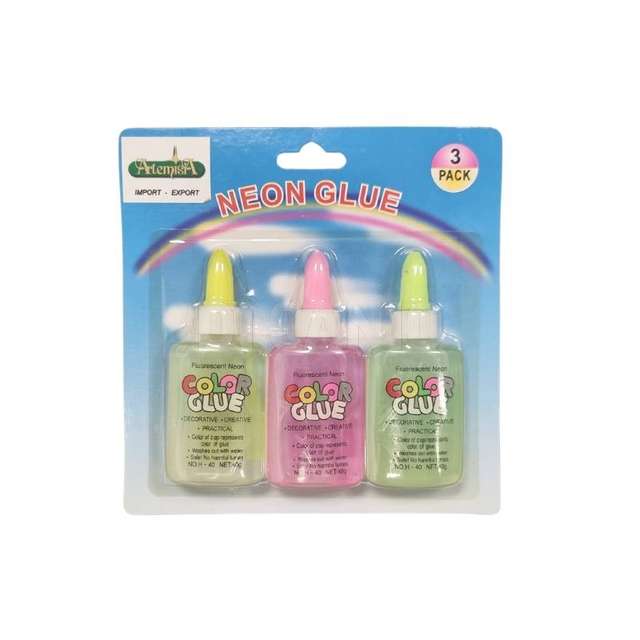 Set 3pz colla colorata fosfores. ass. am - Principale
