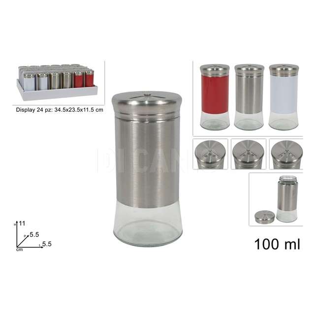 Dosaspezie vetro 100 ml 3 colori - Principale