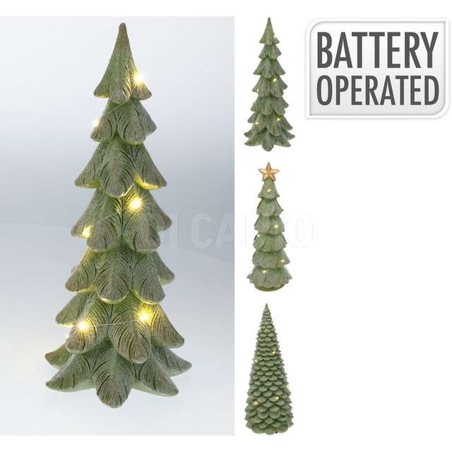 Albero verde 29cm led 3ass - Principale