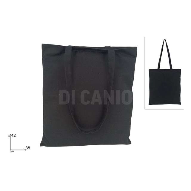 Borsa in polycotton 38x42cm nera - Principale