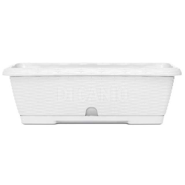 Balconetta plastica vimini cm.60 biancabronzo - Principale