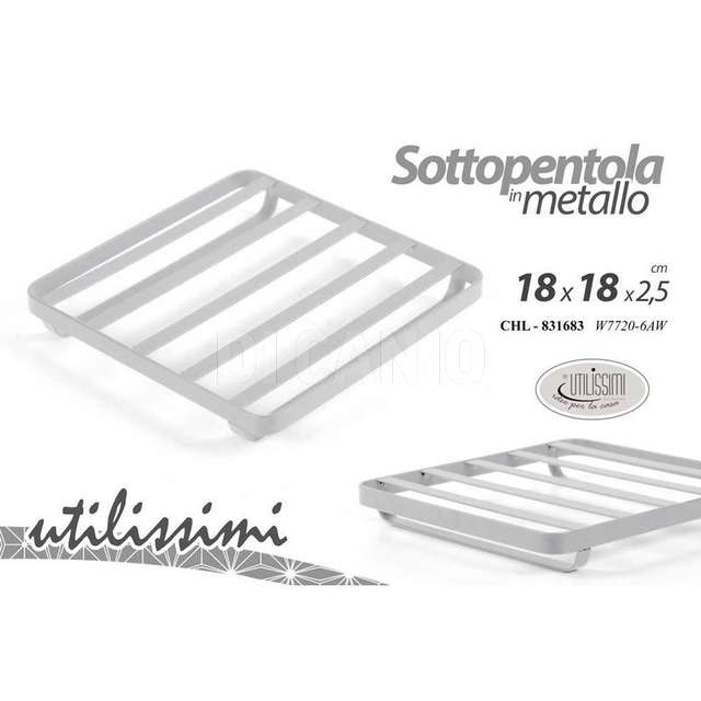 Sottopentola ferro bianco 18x18x3cm - Principale