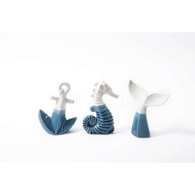 Decorazione marina in porcellana 12x5xh.16cm - Principale