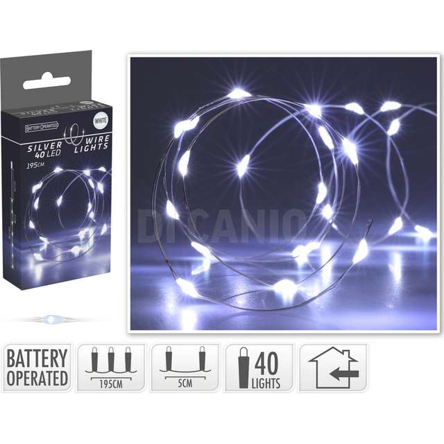 Cavo arg 40led bianco batteria - Principale