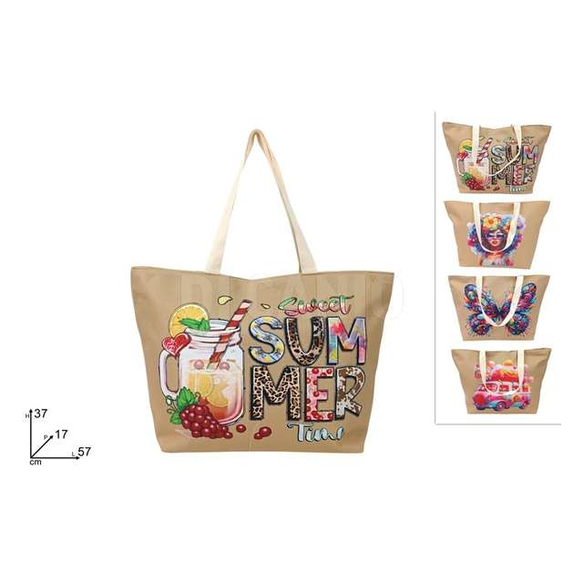 Borsa mare 57x37cm fantasia 4 assortimenti - Principale