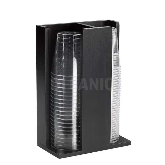 Portabicchieri bamboo 2 scomparti nero cm.21x11x30 - Principale