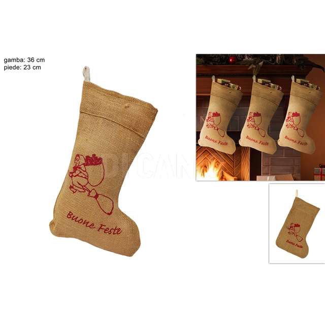 Calza befana juta 36x23cm - Principale