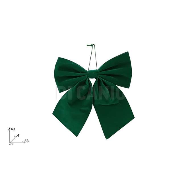 Fiocco 33x43 cm effetto velluto verde - Principale